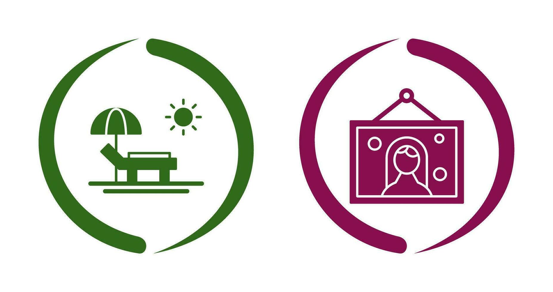 Hammock and Wedding Photo Icon vector
