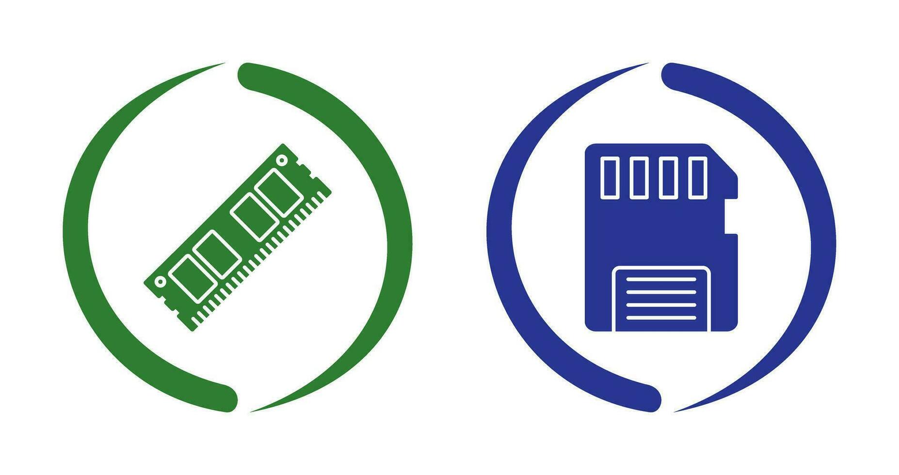 Ram and Memory Card Icon vector