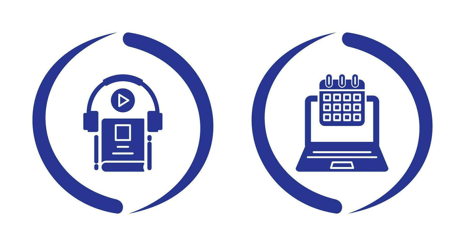 Timetable and Audio Book Icon vector