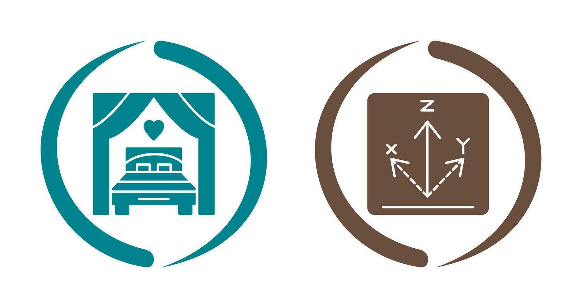 Bed and Axis Icon vector