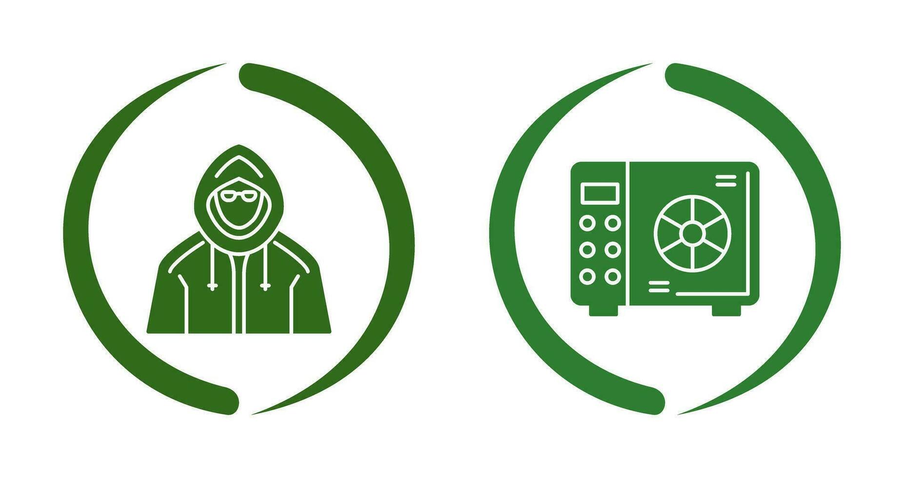 Safe Box and  Hacker Icon vector