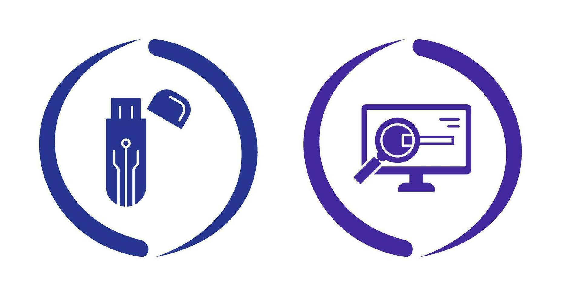 Usb and Search Icon vector