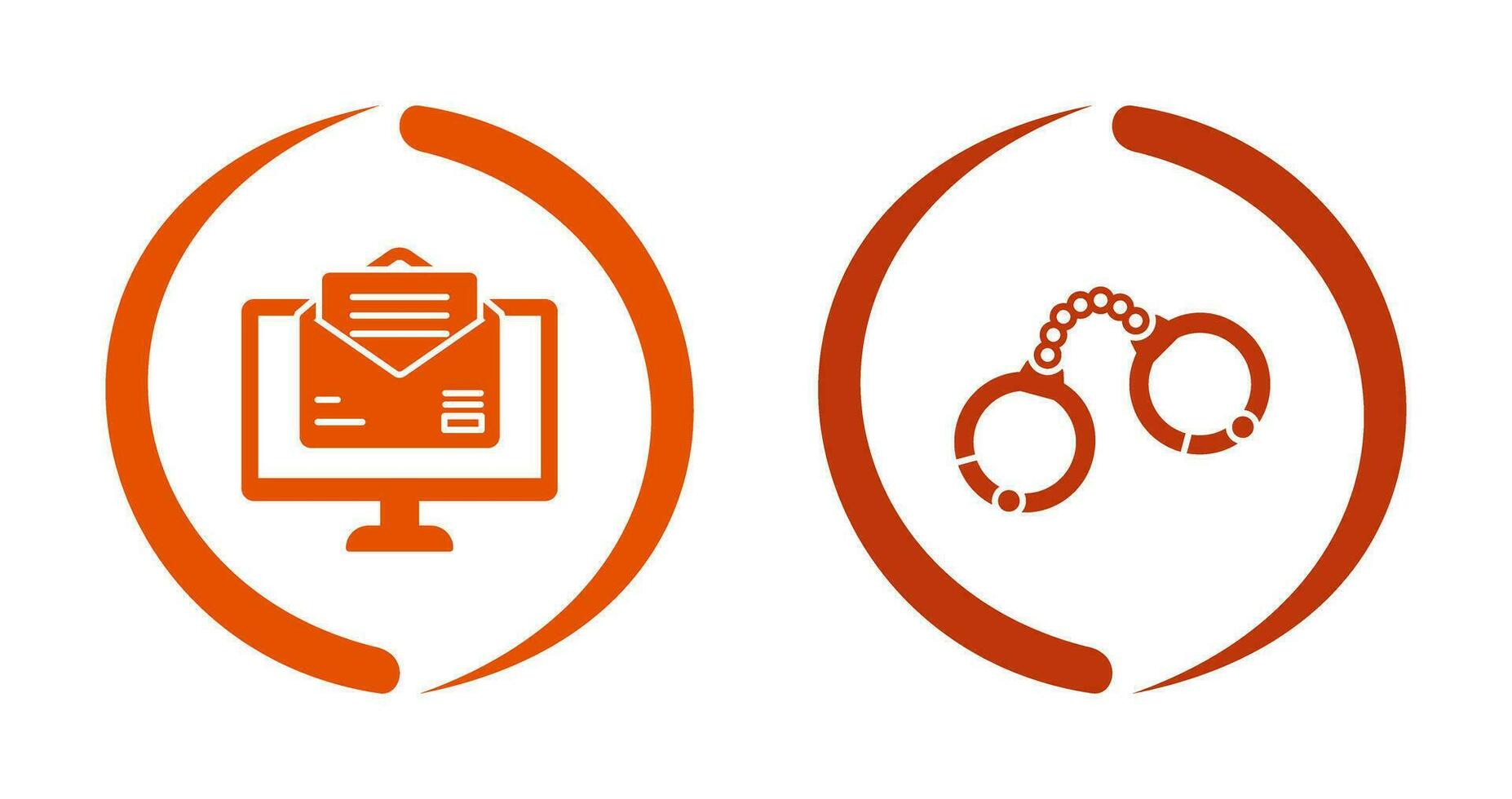 Mail and Handcuffs Icon vector