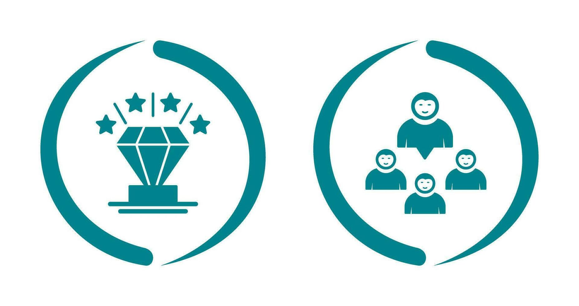 Diamond and Group Icon vector