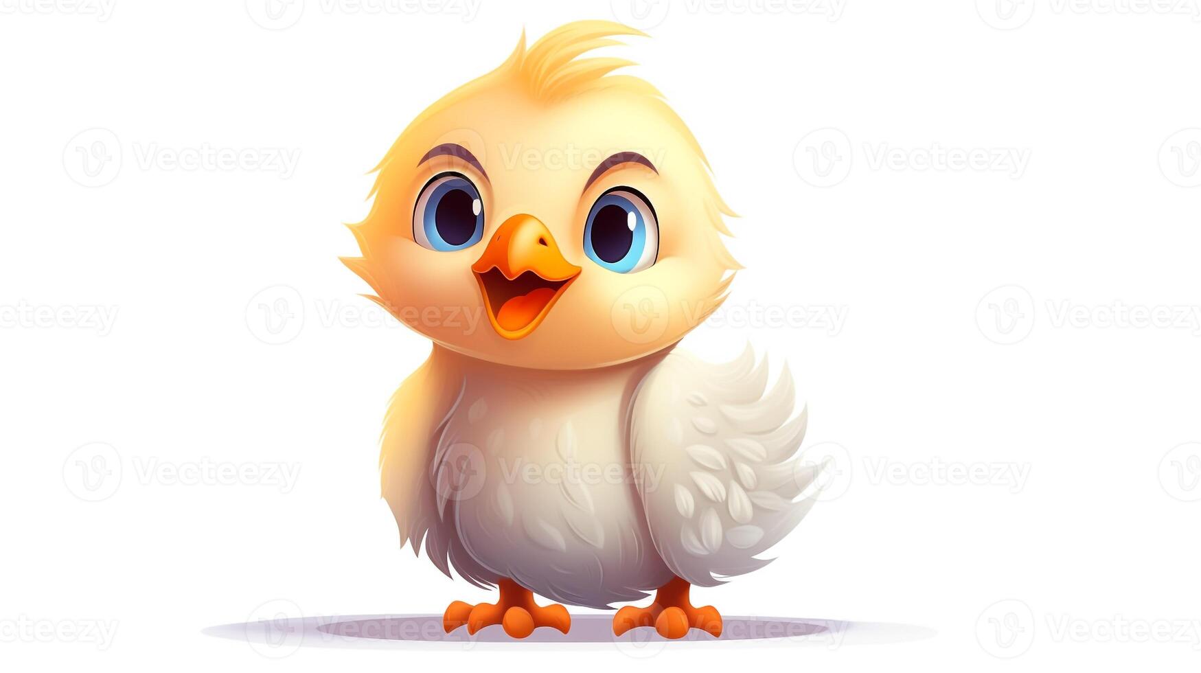 a cute little Bantam Chicken in vector style. Generative AI photo