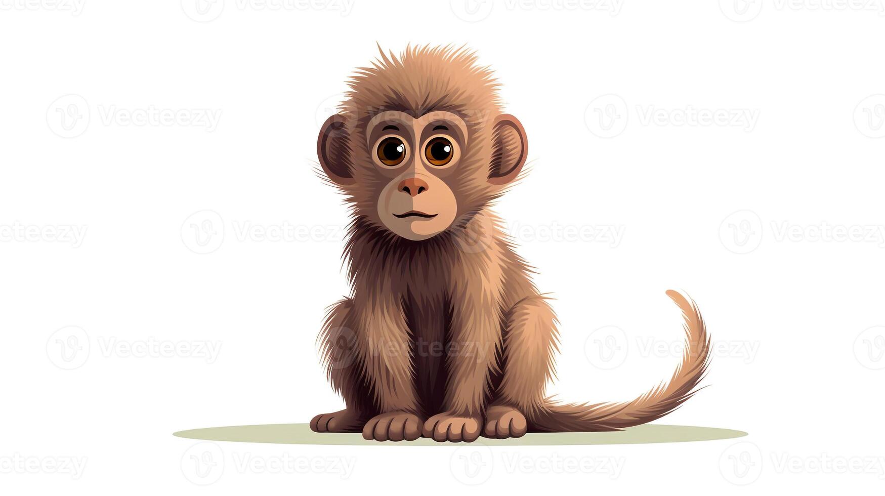 a cute little Baboon in vector style. Generative AI photo