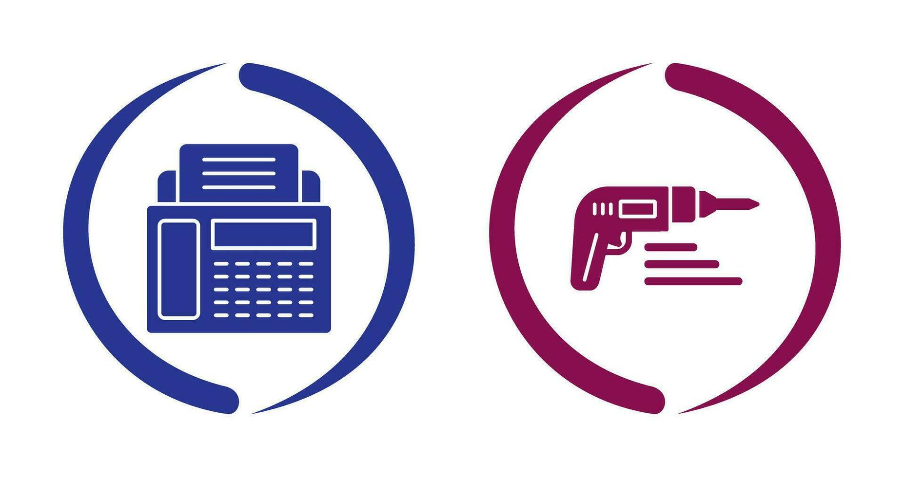 Fax Machine and Drill Icon vector