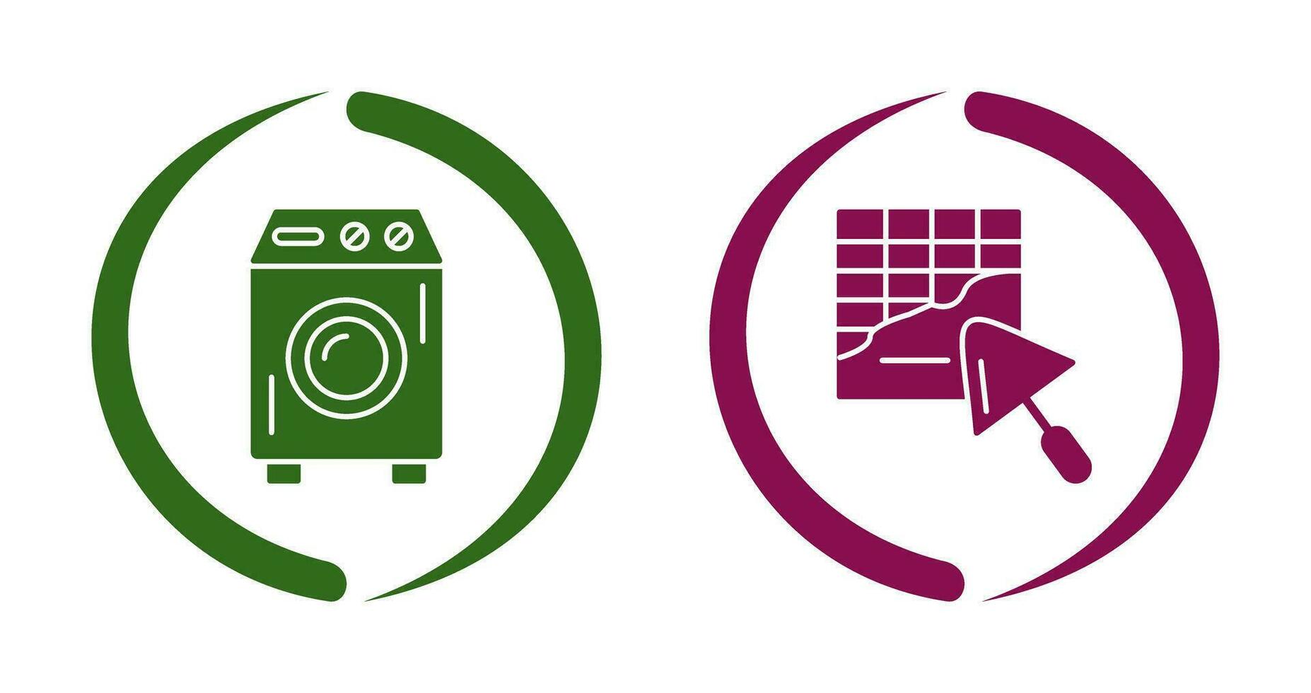 Washing Machine and Plastering Icon vector