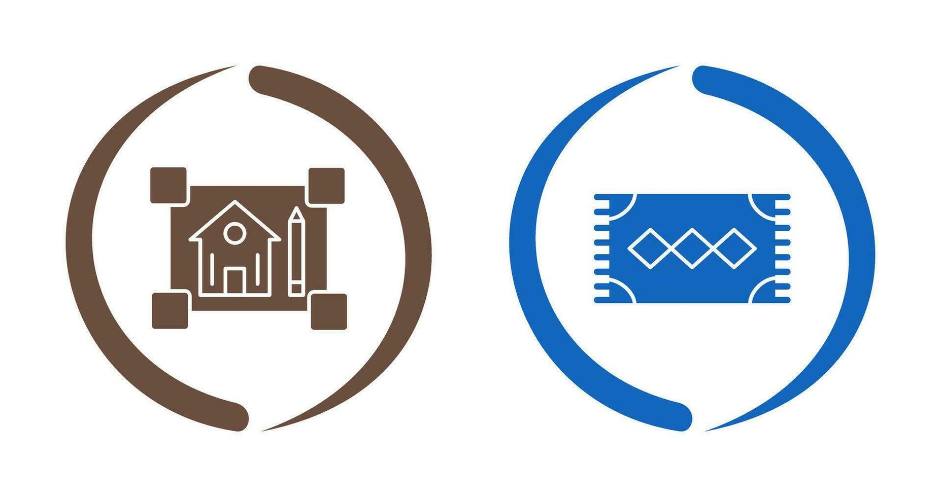 blueprint and rug Icon vector