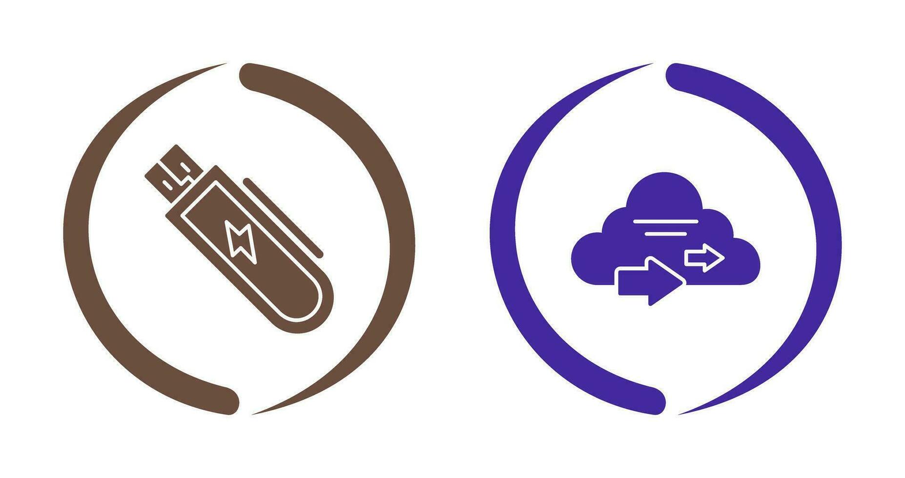 Usb and Cloud  Icon vector