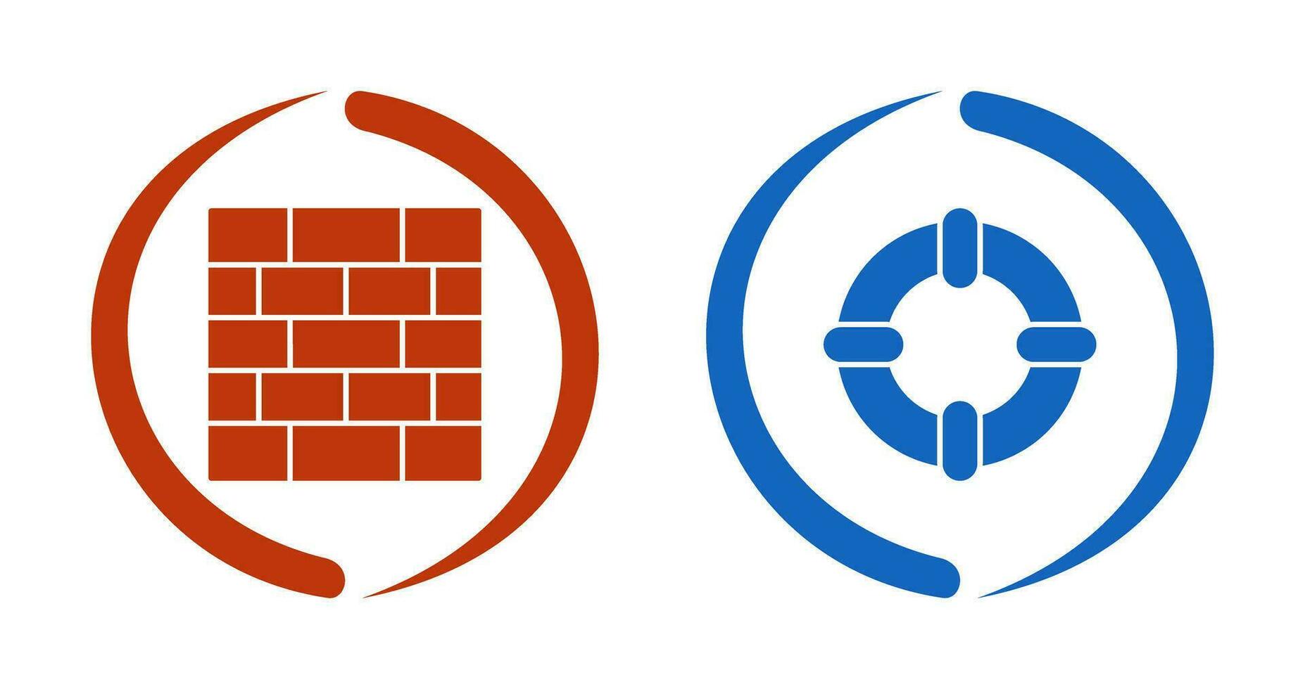 Wall and Life Saver Icon vector