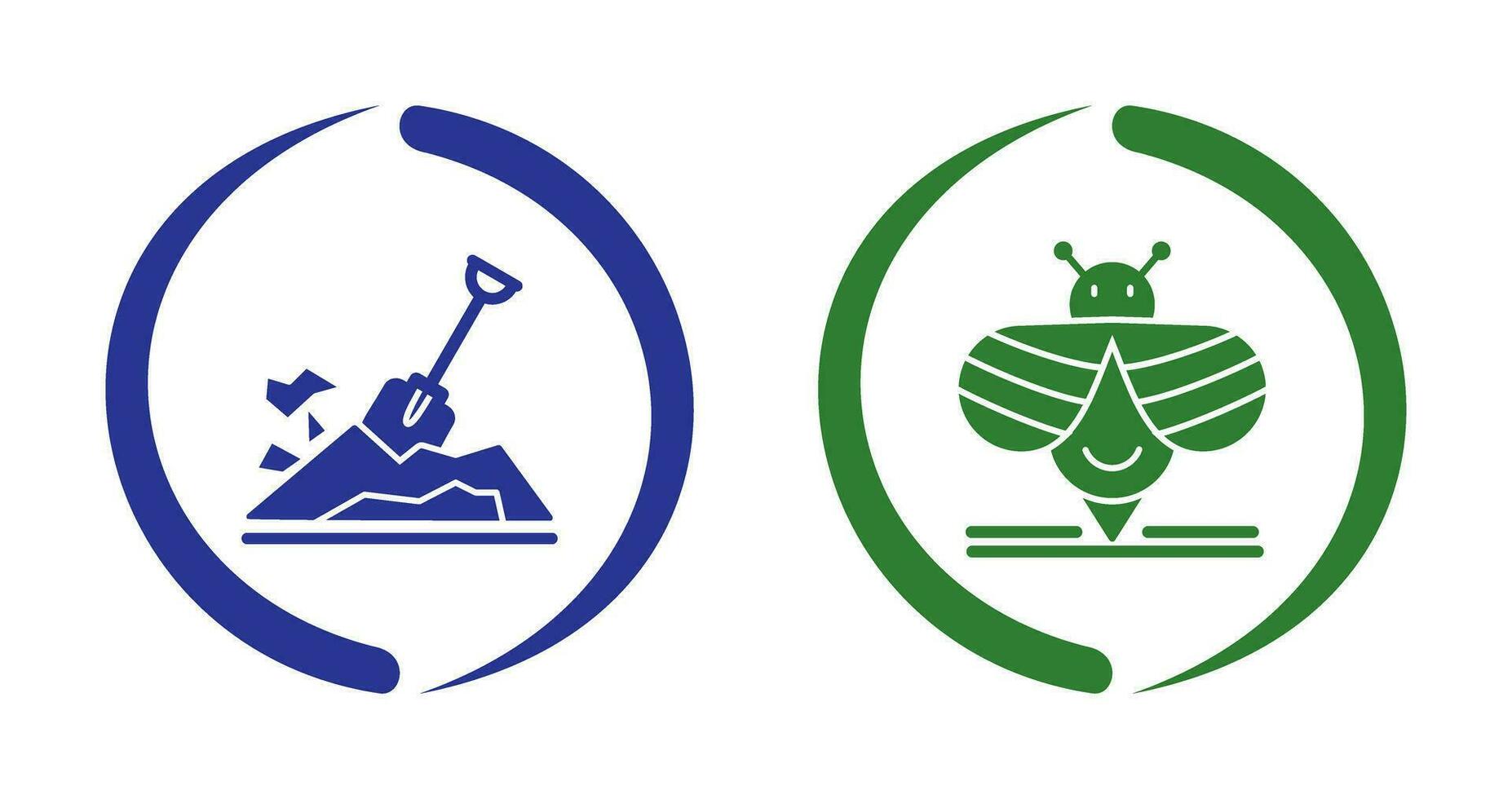 Digging and Bee Icon vector