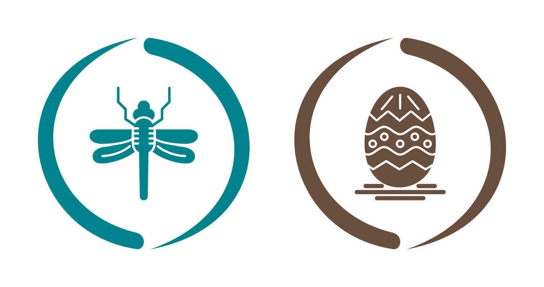 Dragonfly and Easter  Icon vector