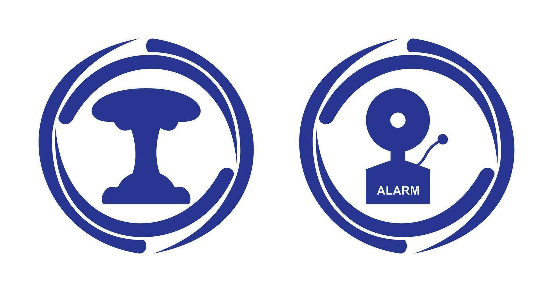 explosion and alarms Icon vector