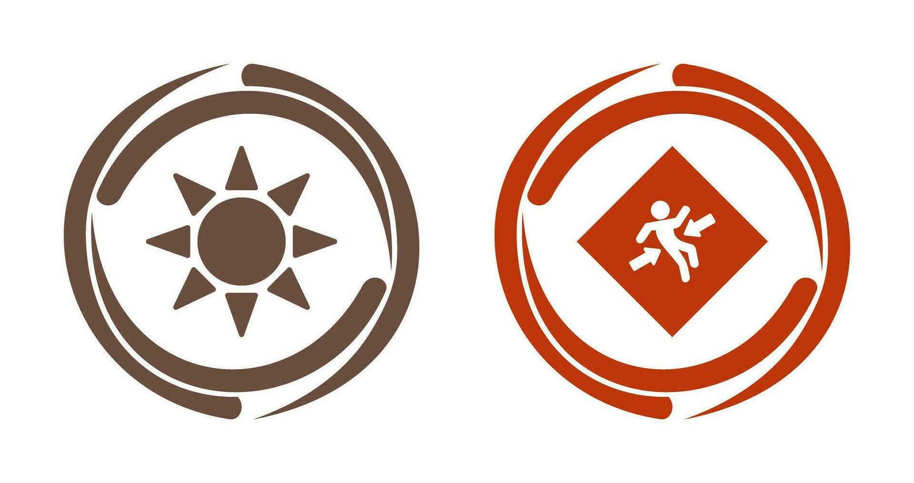 UV radiation and crush zone  Icon vector