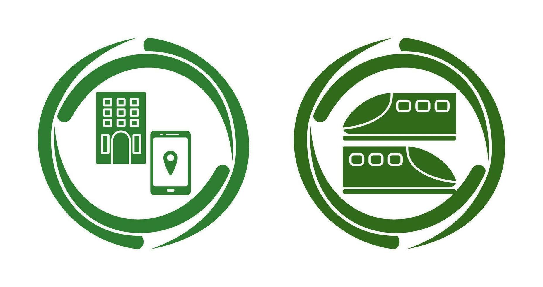 find hotel and train  Icon vector
