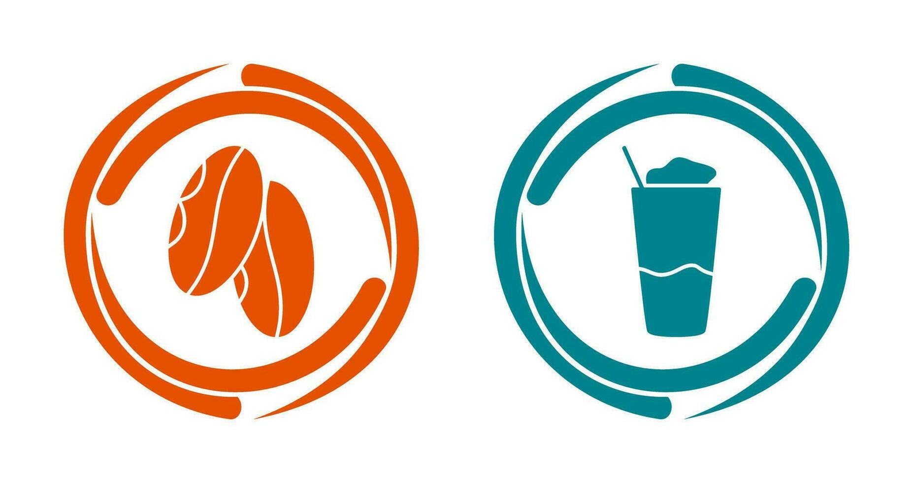 Coffee Grain And Frappe  Icon vector