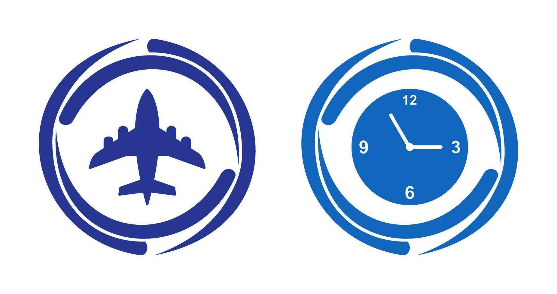 Aeroplane and time  Icon vector