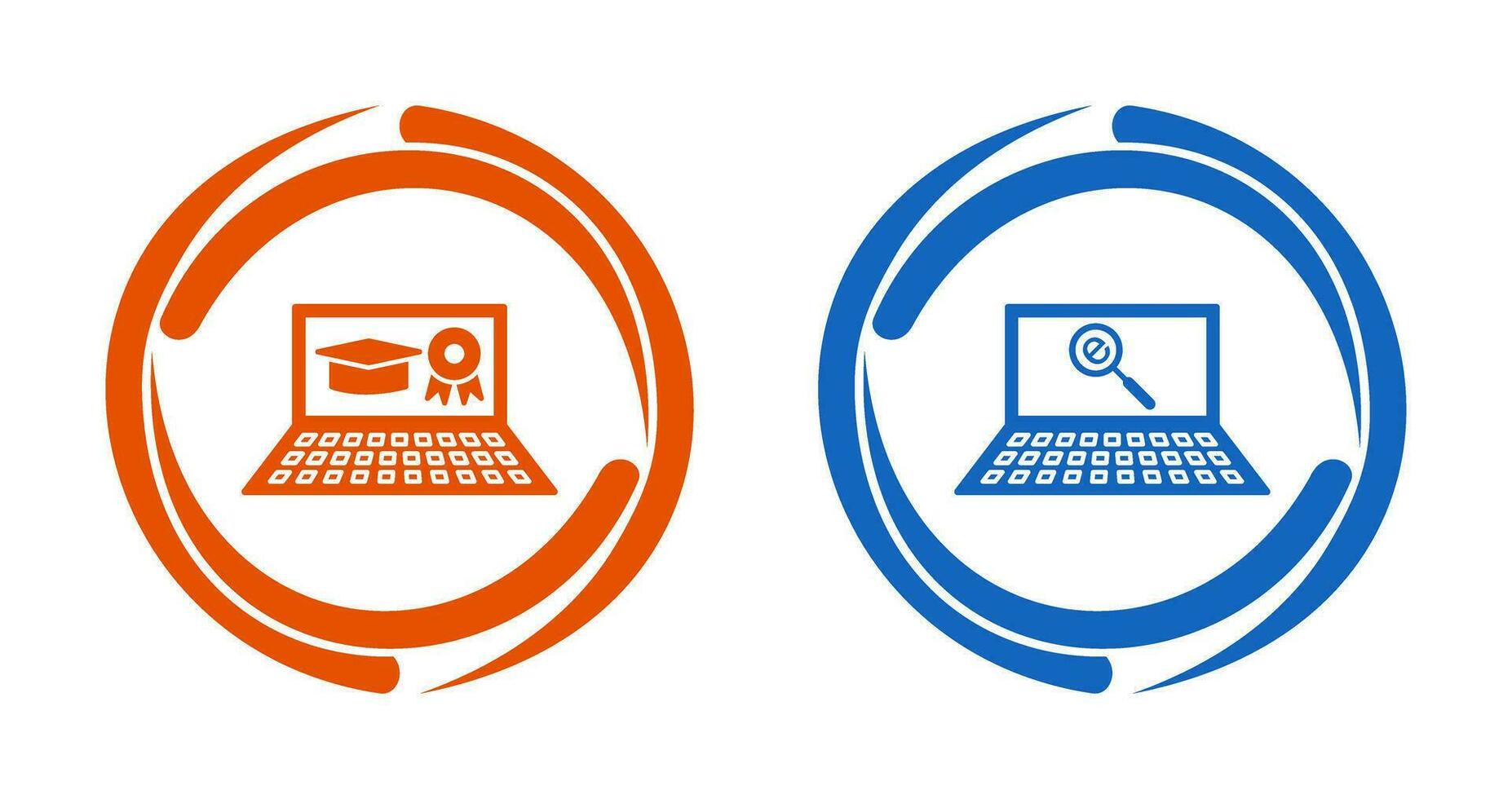 Online Degree and Find on Internet Icon vector