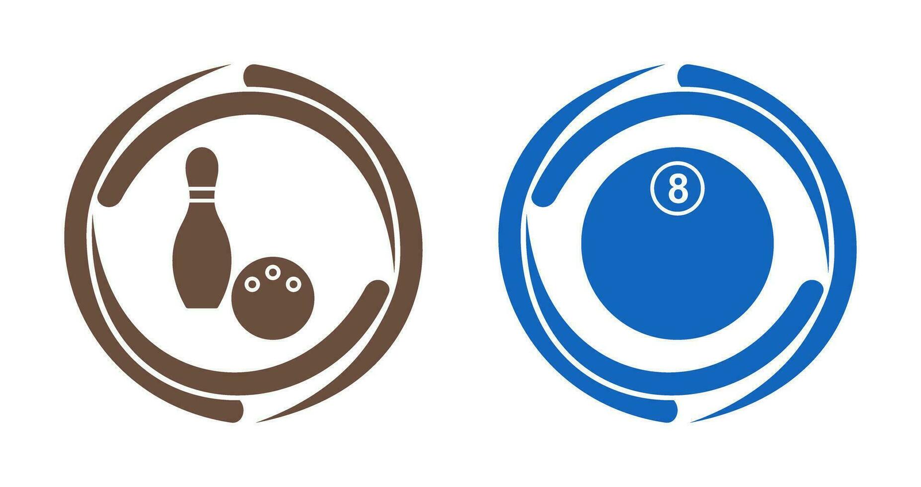 Bowling and Eight Ball Icon vector
