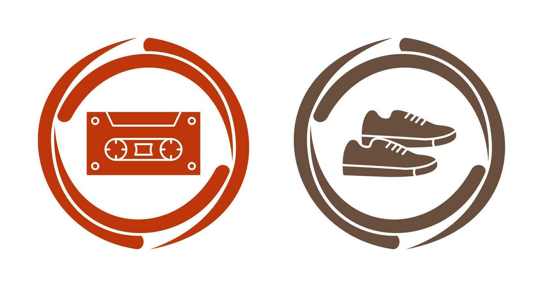 Casette and Sneakers Icon vector