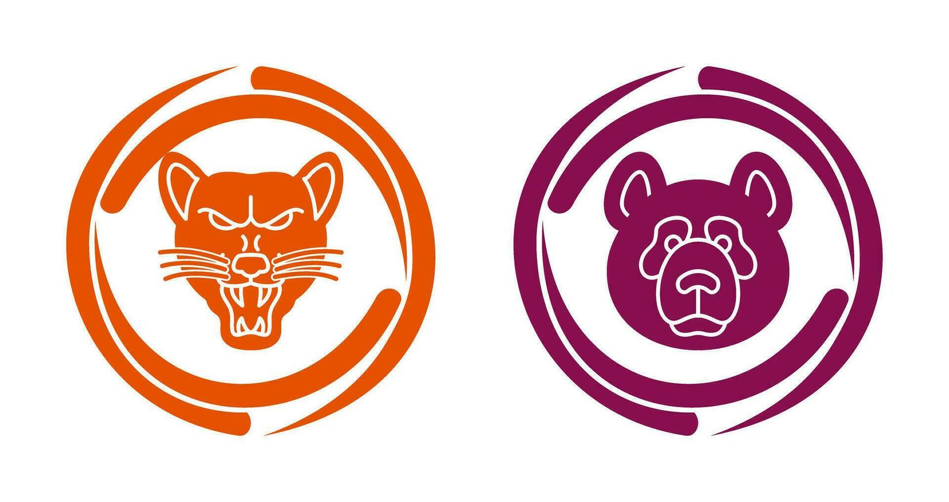 Wolf and Panda Icon vector