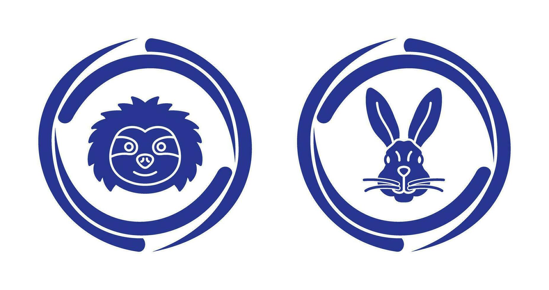 Sloth and Rabbit Icon vector