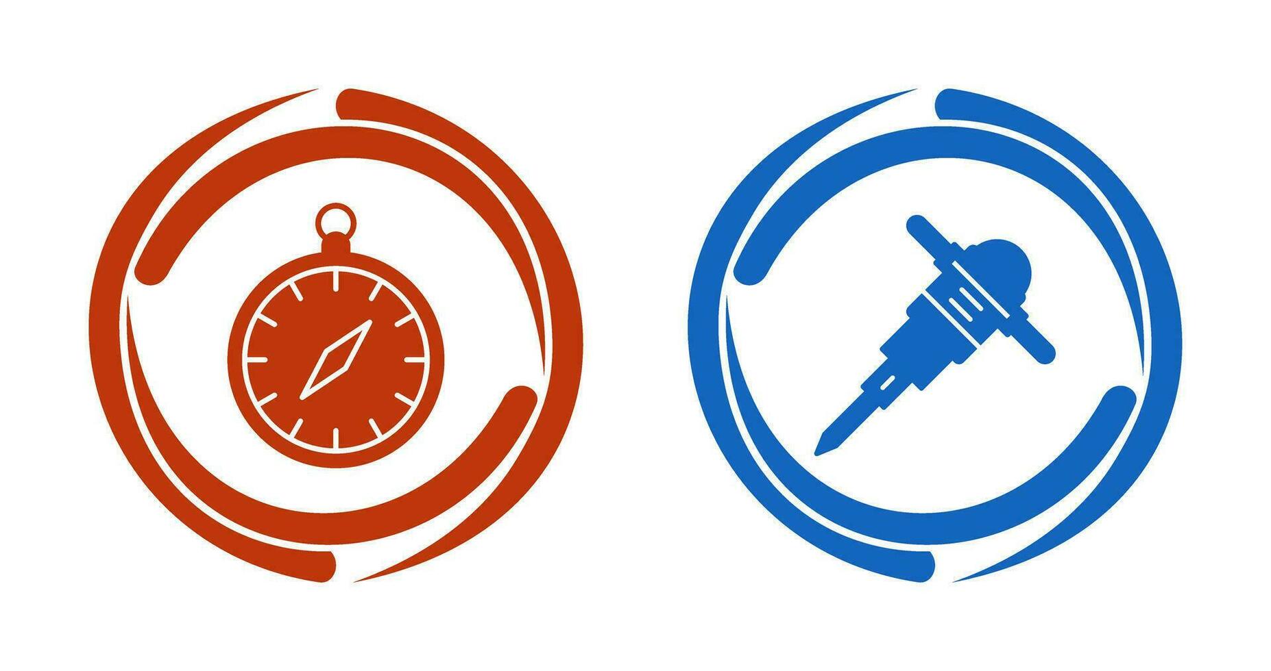 Compass and Drilling Icon vector