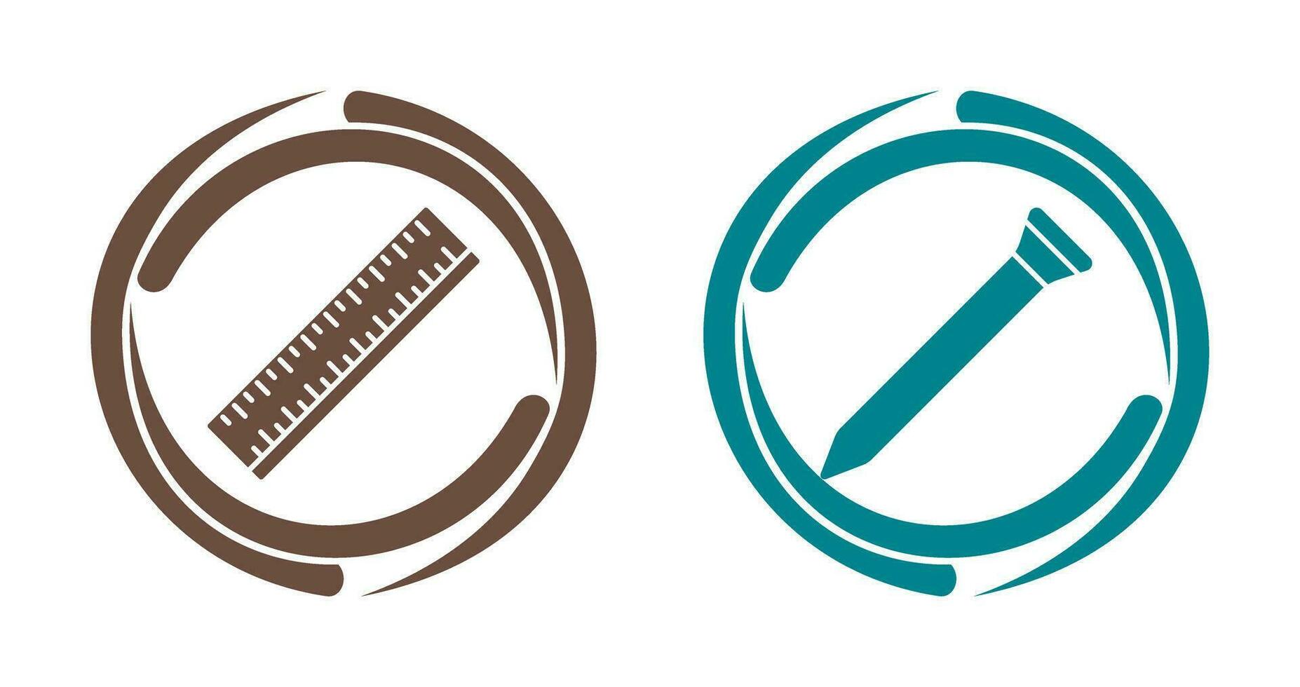 Ruler and Nail Icon vector