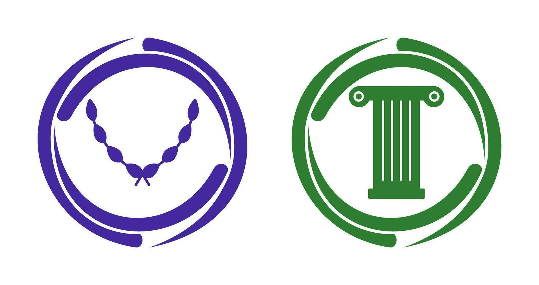 Leaves Wreath and Pillar Icon vector