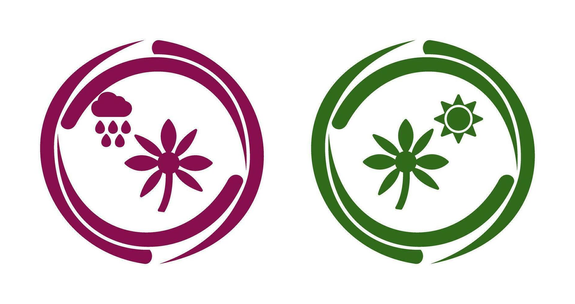 Flower with rain and Flower  Icon vector