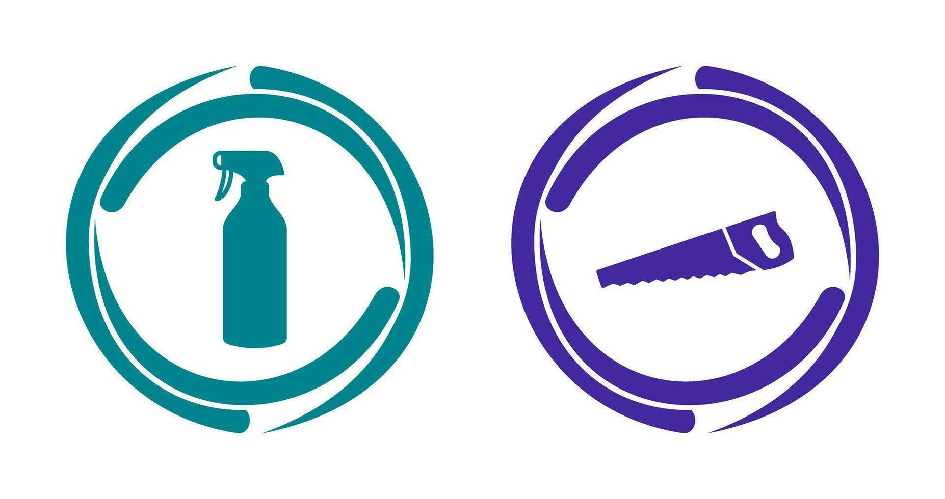 Spray bottle and Handsaw Icon vector