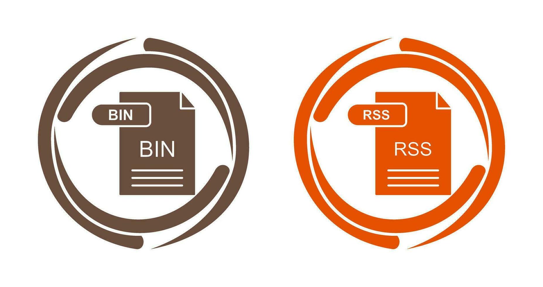 BIN and RSS Icon vector