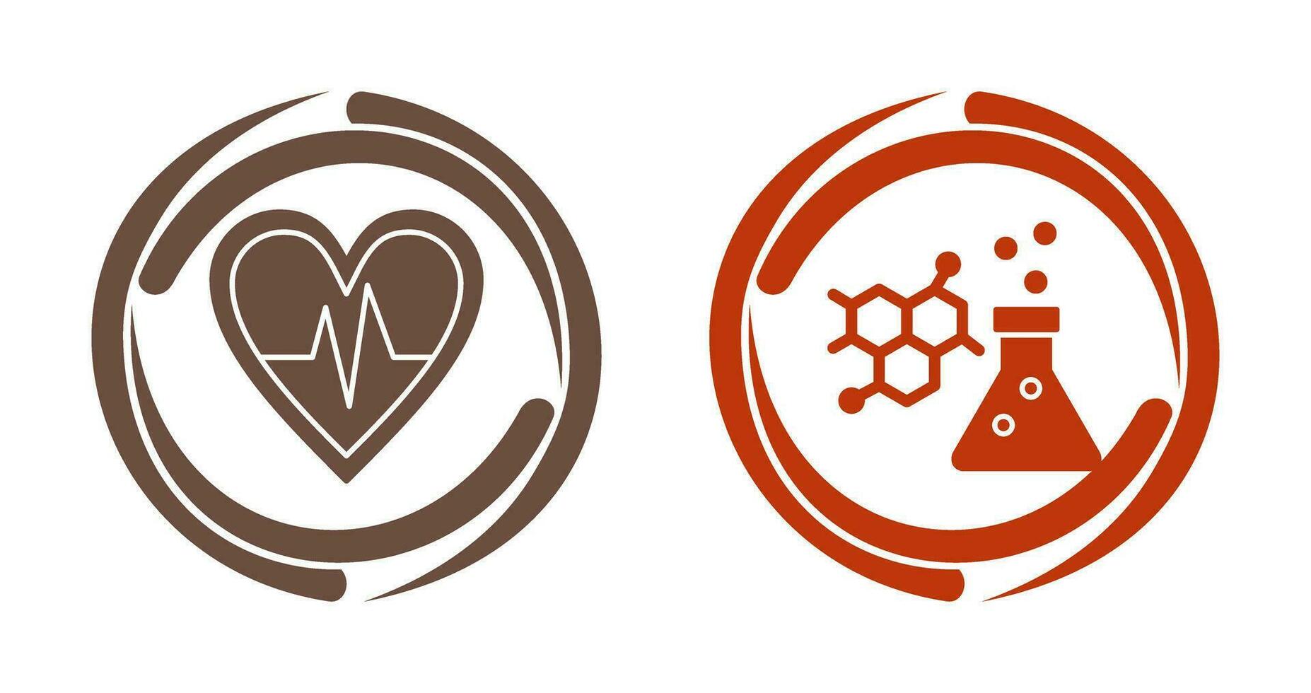 Cardiogram and Chemistry Icon vector