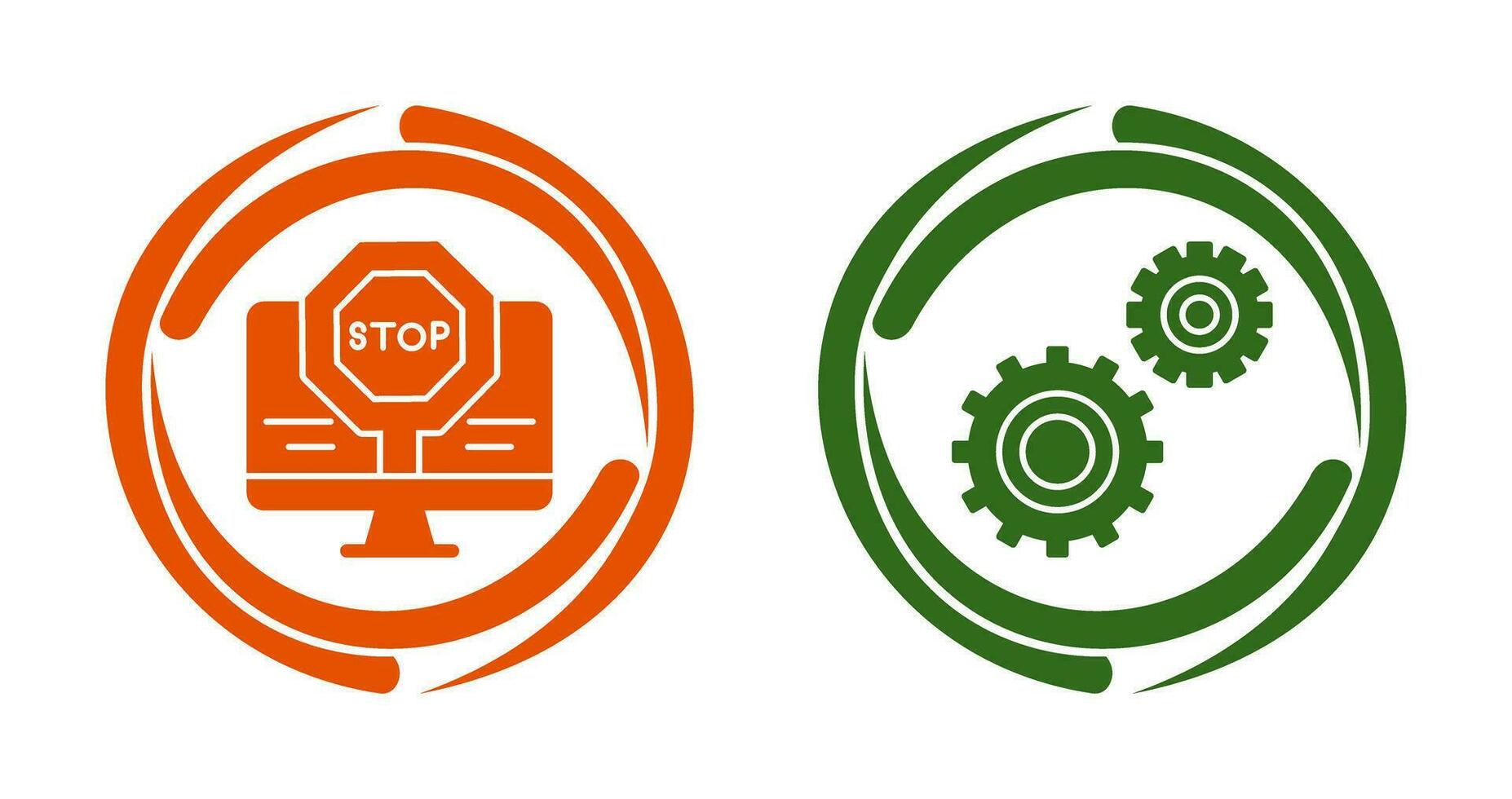 Stop and Setting  Icon vector