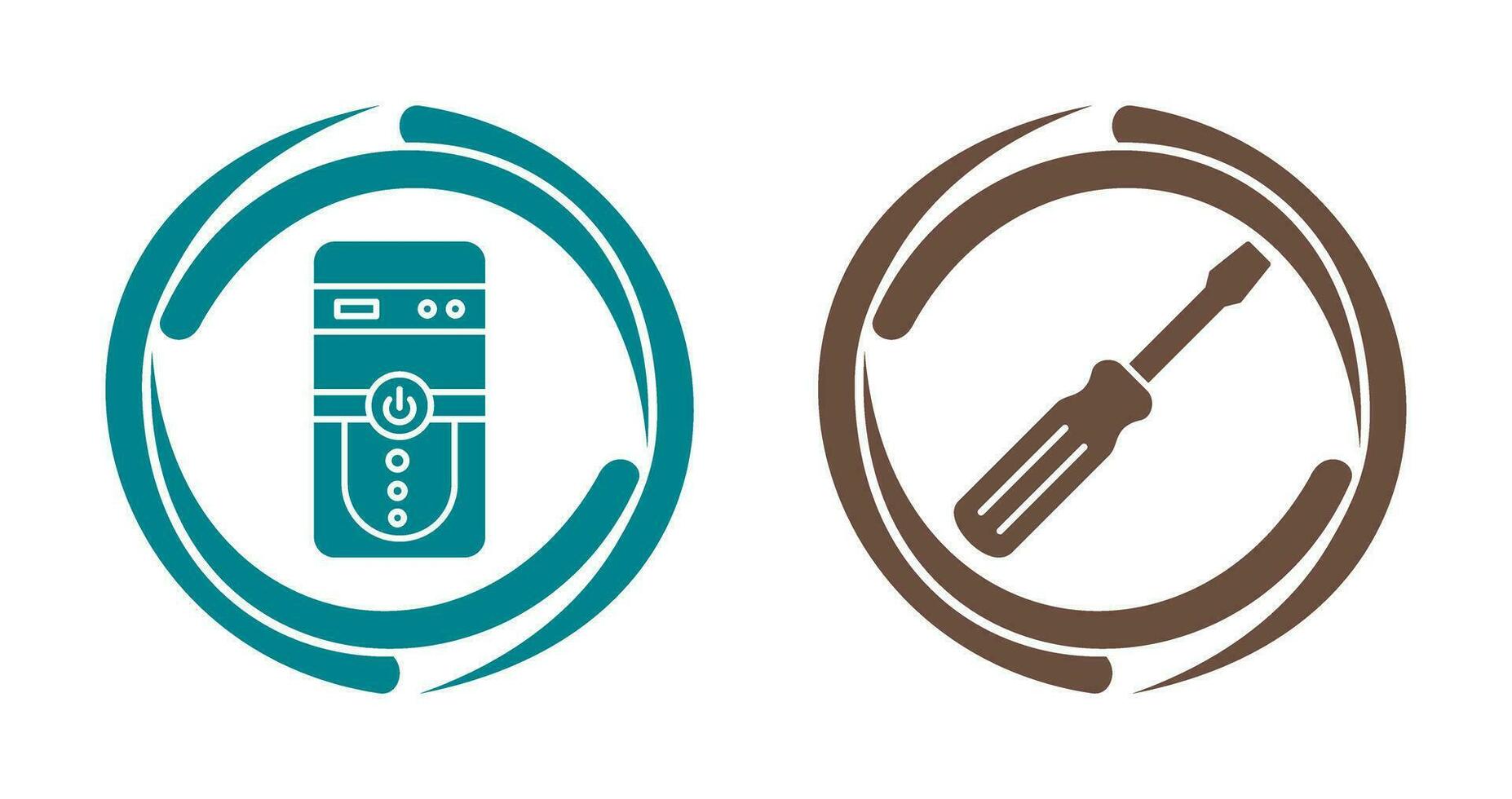 Cpu and Screw driver Icon vector