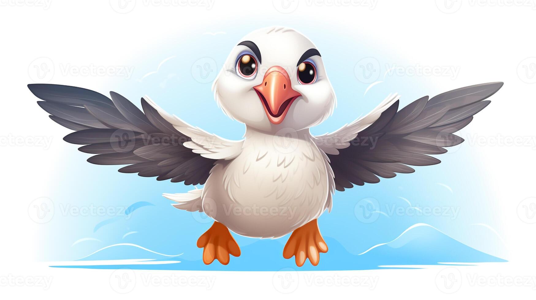 un linda pequeño albatros en vector estilo. generativo ai foto