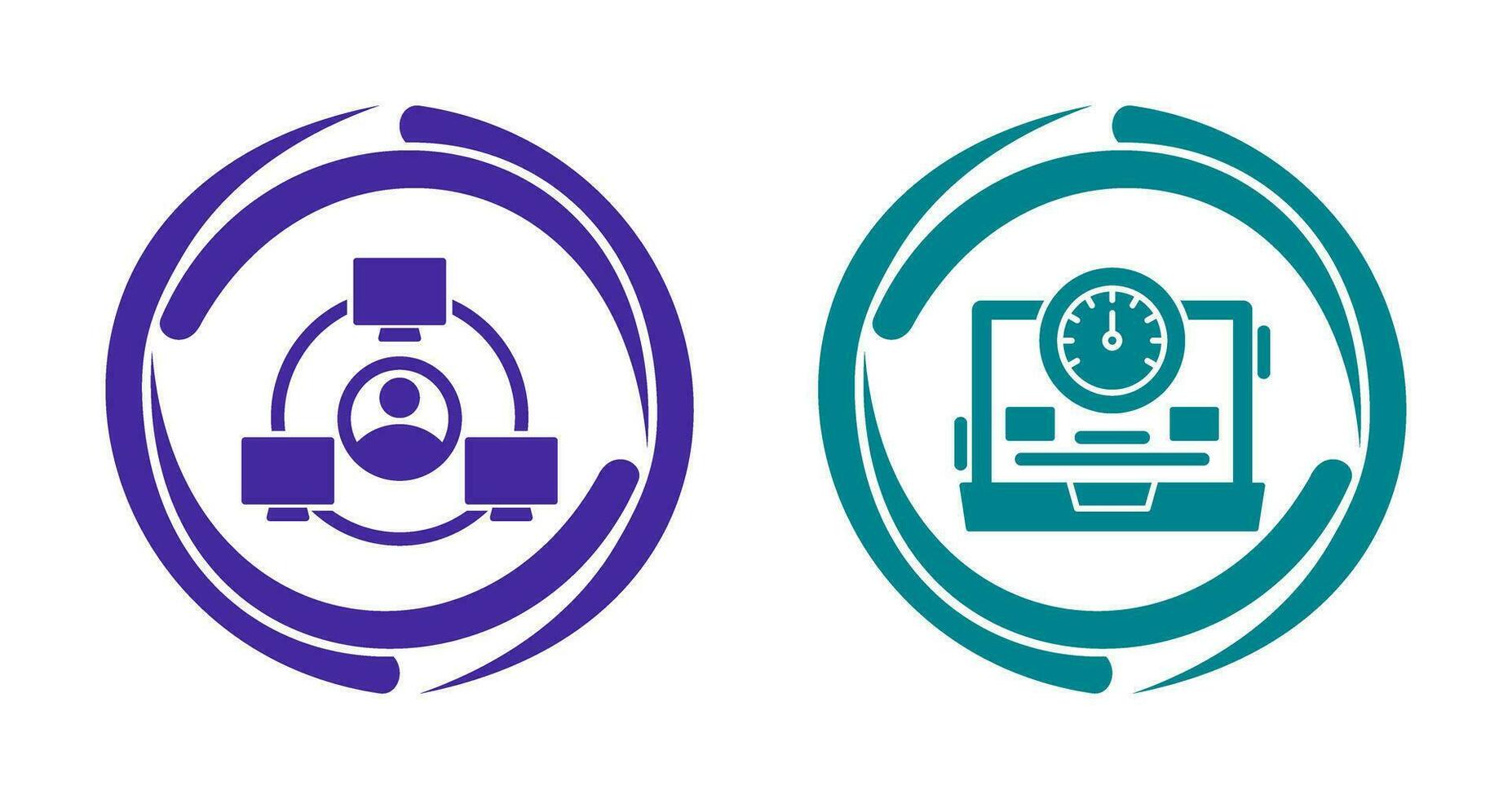 Network and Speedometer Icon vector