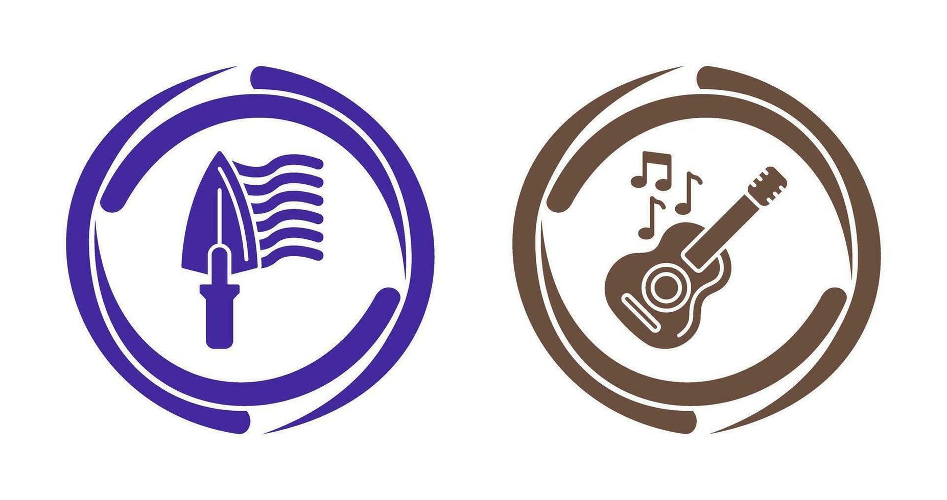 Trowel and Guitar Icon vector