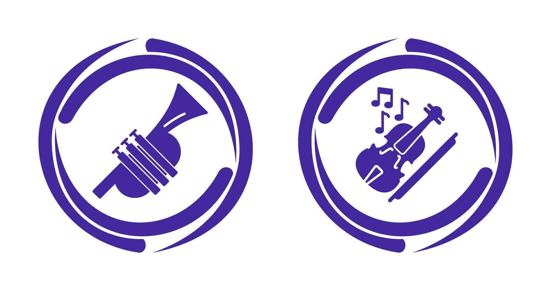 Trumpet and Violin Icon vector