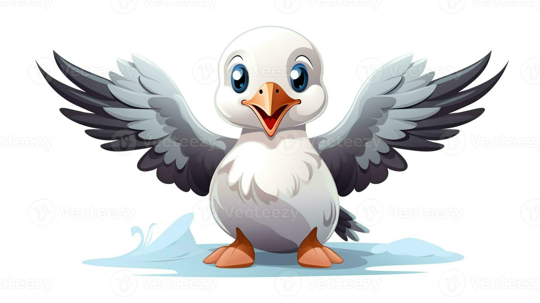 un linda pequeño albatros en vector estilo. generativo ai foto