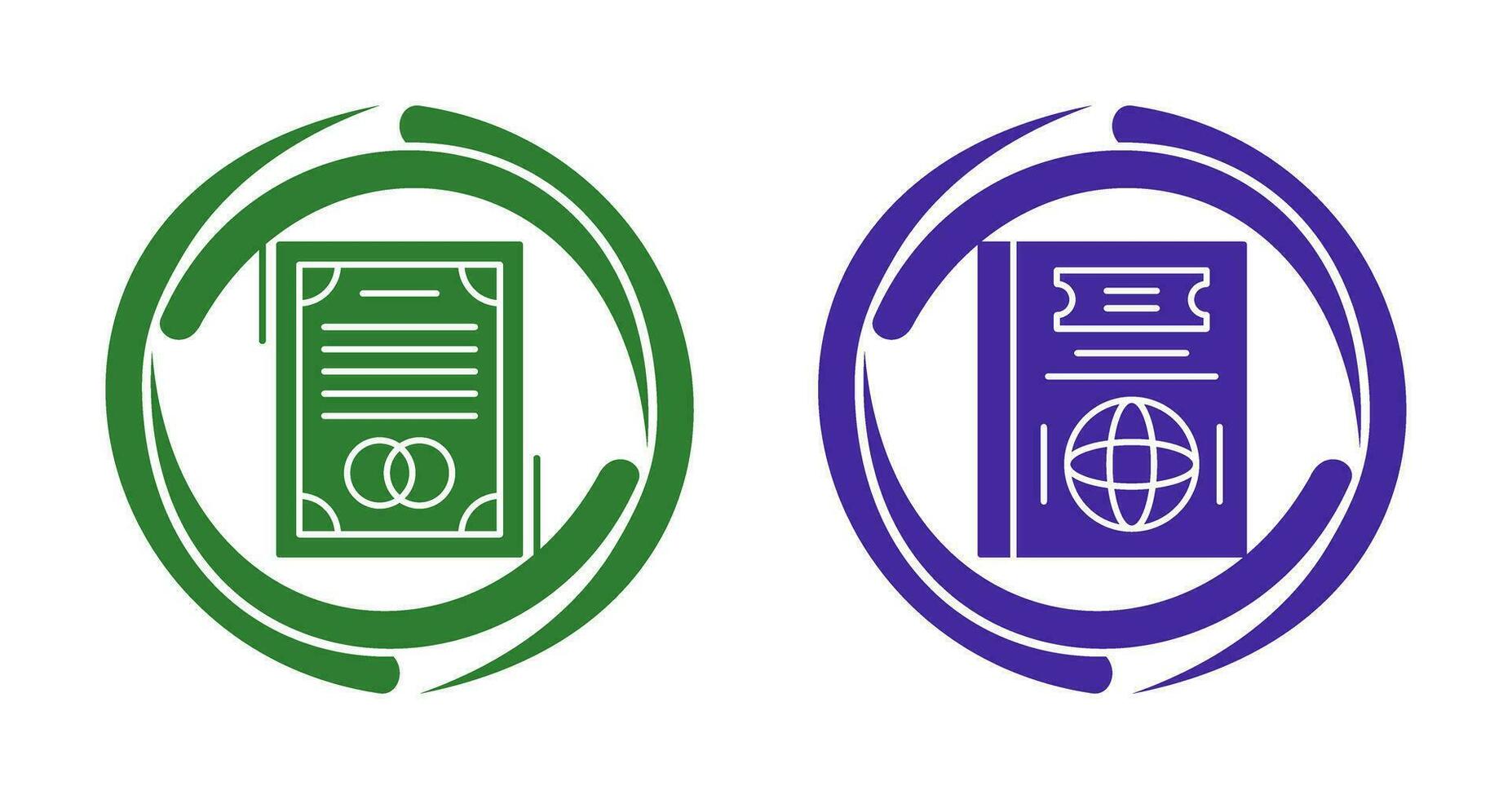 Wedding and Passport Icon vector