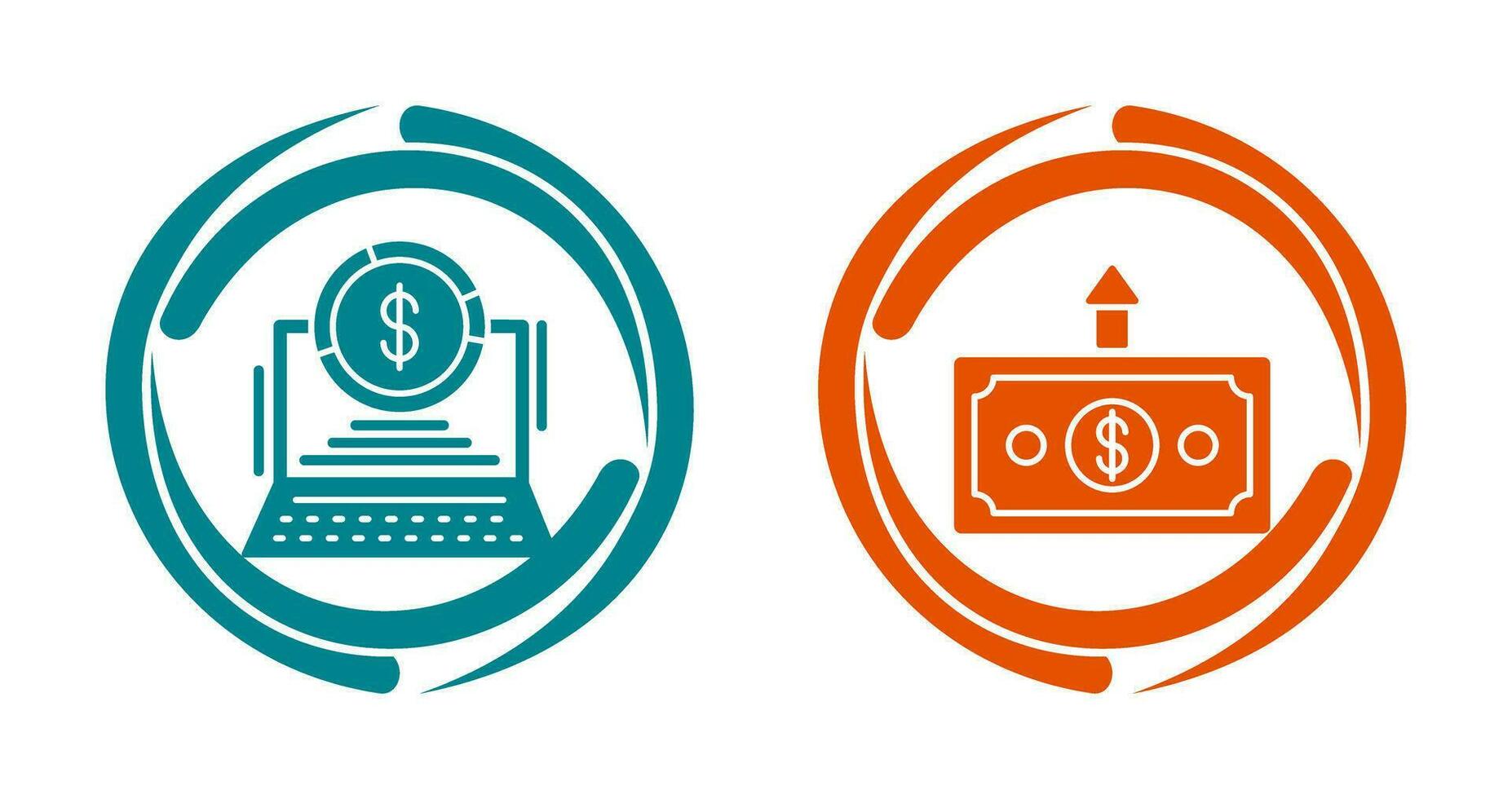 Pie Chart and Money Up Icon vector