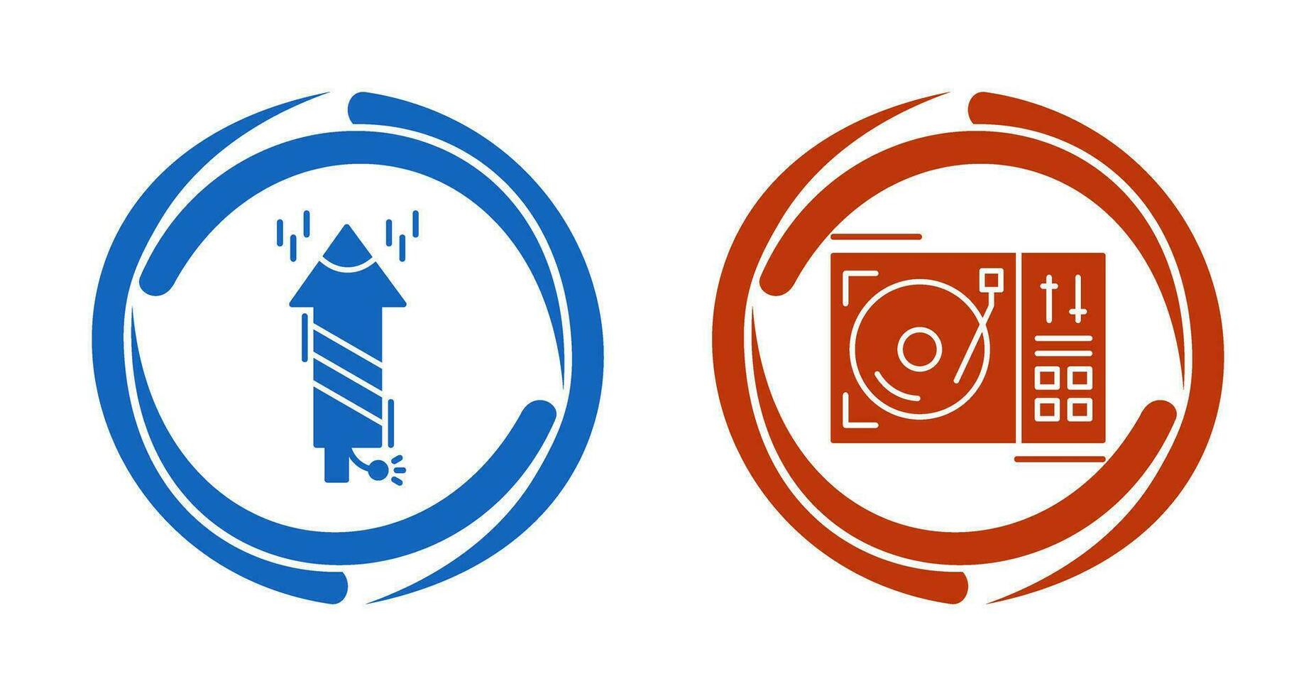 Firworks and Turntable Icon vector