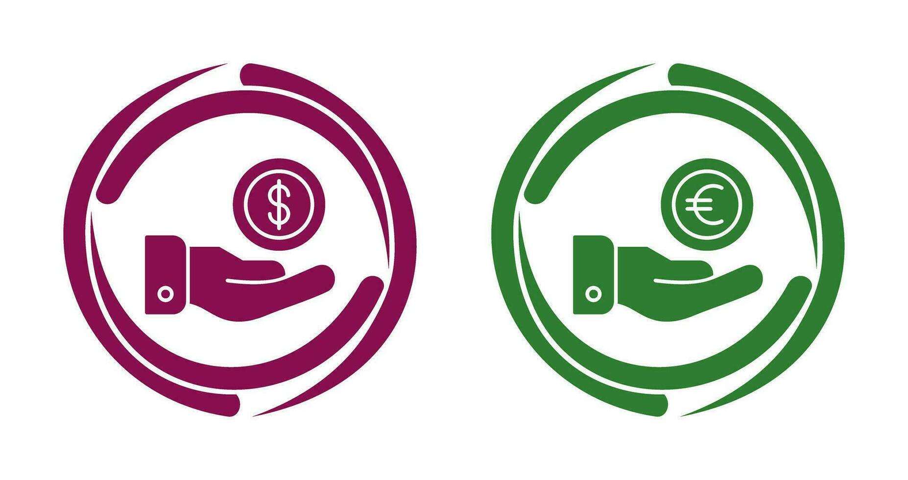 Dollar and Euro Icon vector