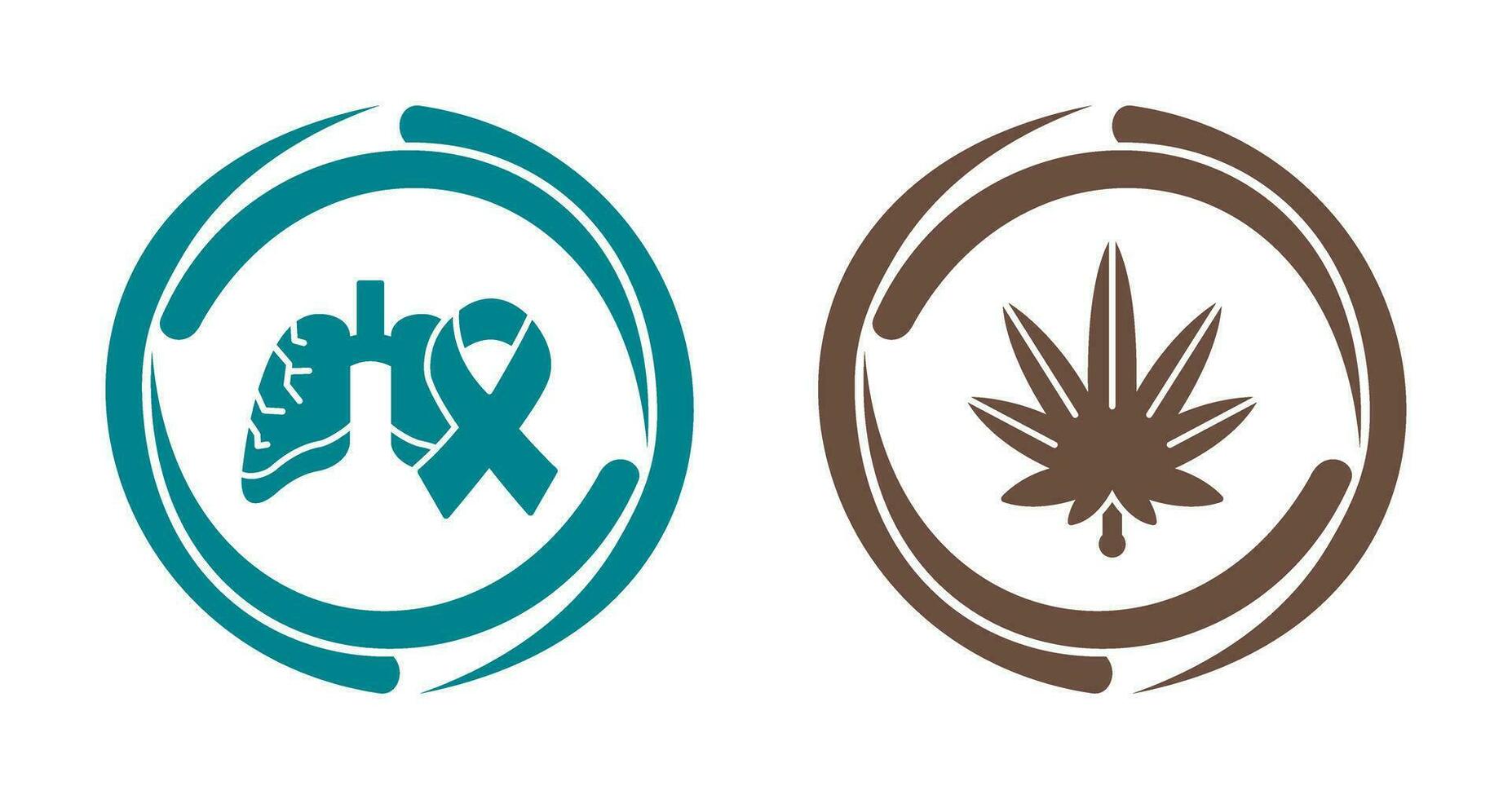 Cancer and Weed Icon vector
