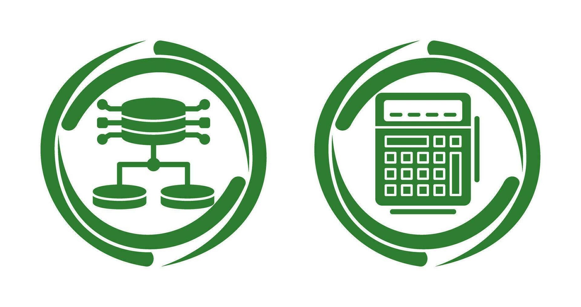 Structured Data and Calculator Icon vector