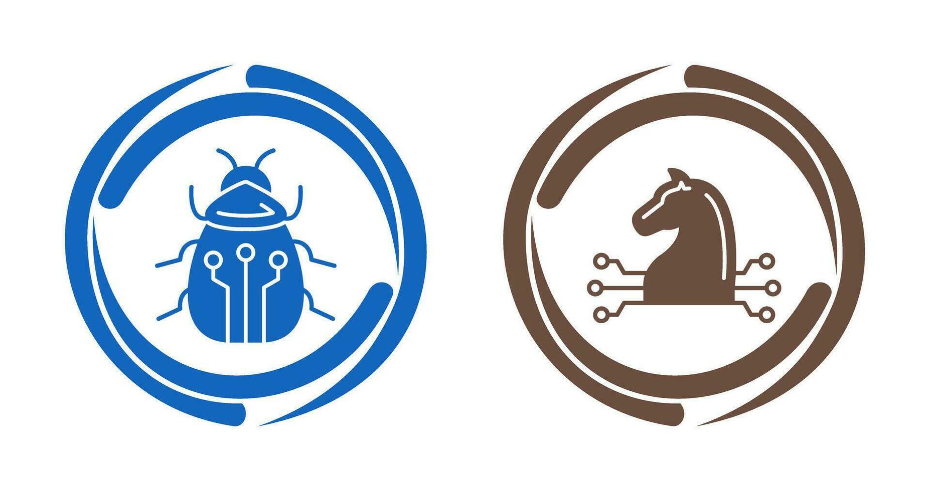 Bug and Trojan Icon vector