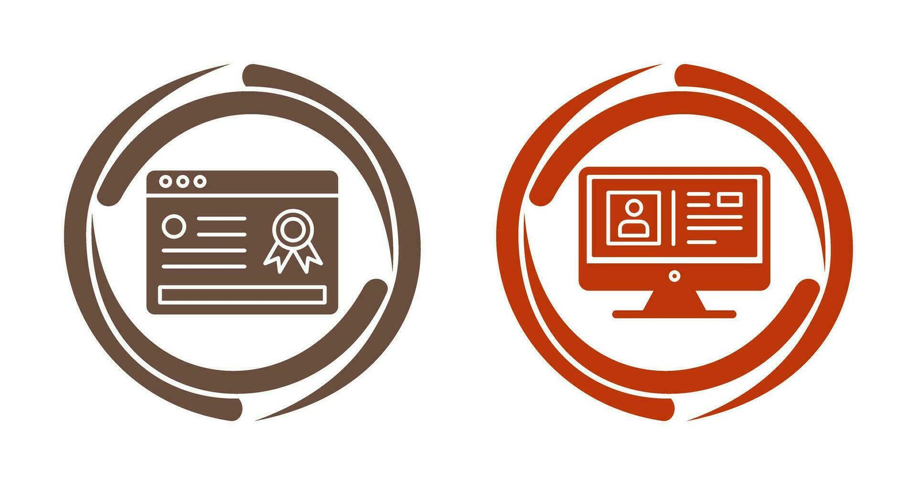 Online Certificate and Profile Icon vector