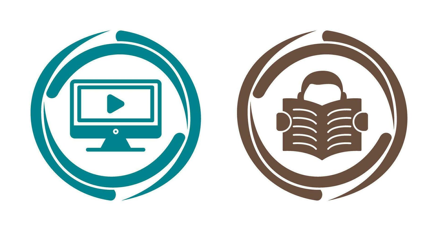 Video Lesson and Reading Icon vector